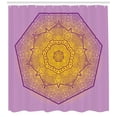 thumbnail image 3 of Ambesonne Mandala Shower Curtain, Oriental Heptagon Motif, 69"Wx70"L, Earth Yellow Lavender, 3 of 3