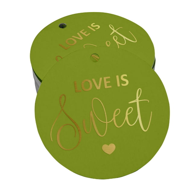 Inkdotpot 50 Pack Real Gold Foil Paper Tag Love Is Sweet Wedding Favor Hang Tag