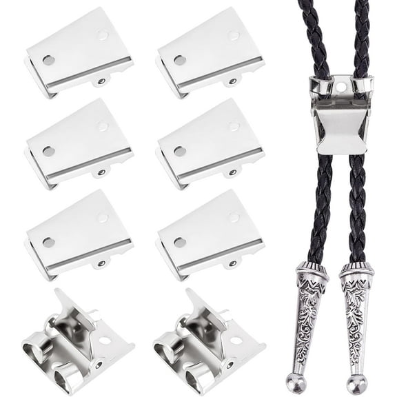 10 Pcs Iron Bolo Tie Slider Clasp Platinum Color Bolo Tie Buckle Accessories Smooth Surface Jewelry Findings 24x19x7.5mm