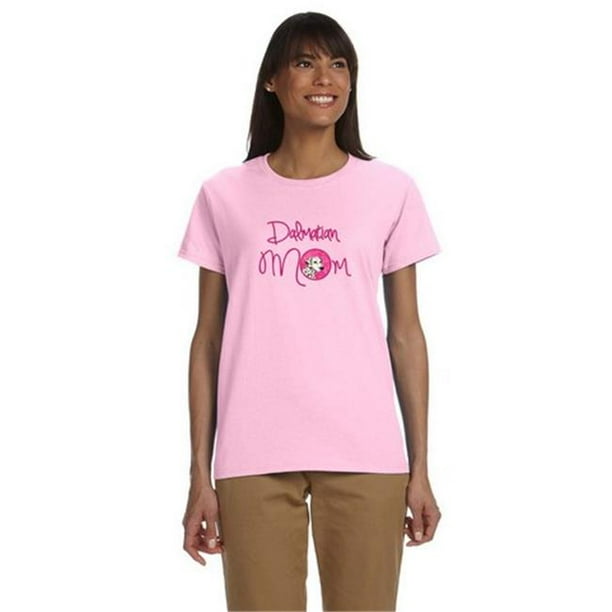 Carolines Treasures SS4745PK-978-L Rose Dalmatien Maman T-Shirt Dames Coupe Manches Courtes & 44; Grande