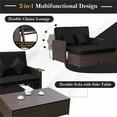 thumbnail image 4 of Pemberly Row Contemporary Patio Rattan Daybed Lounge in Black, 4 of 8