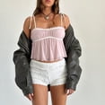 thumbnail image 4 of Blusa de Verano Sin Mangas con Hombros Descubiertos y Peplum para Mujer Rosa XL, 4 of 9