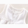 thumbnail image 4 of Xudanell Preemie Clothes Girl Solid Color Girls 2 Piece Outfits Flutter Ruffle Sleeve Round Neck Crewneck Top Print Elastic Shorts Casual White 3-4 Years, 4 of 8