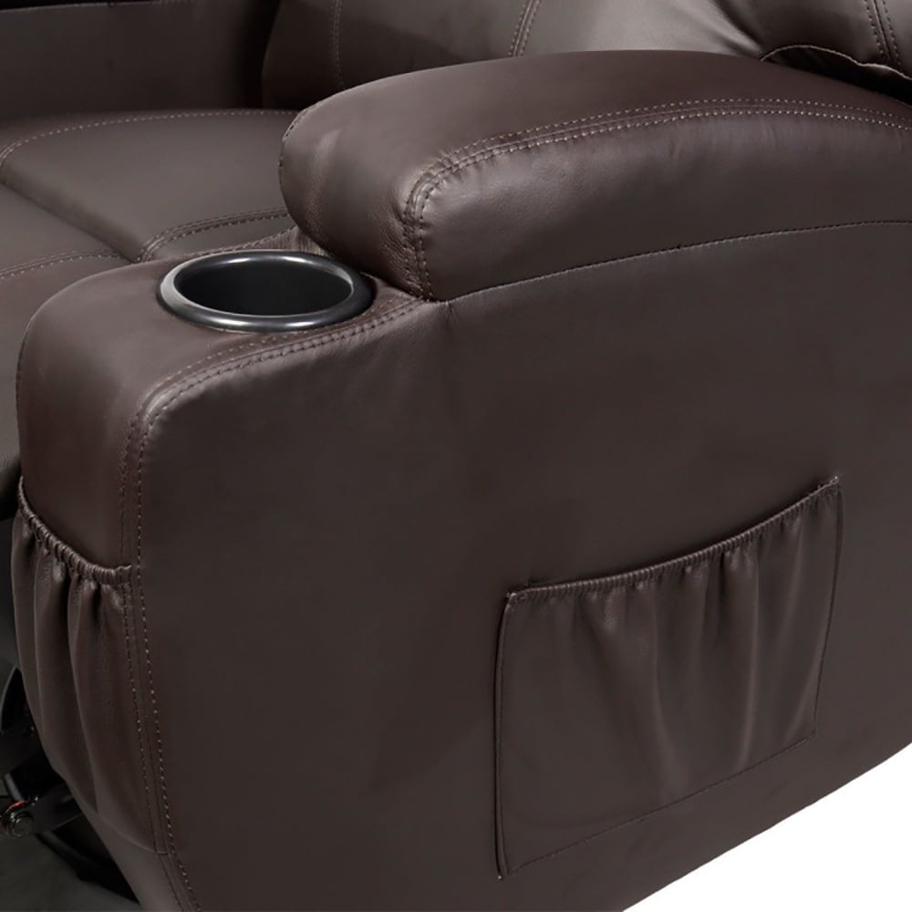 Finihen Massage Recliner Chair, Ergonomic Heated Massage Recliner Sofa Chair Deluxe Lounge Executive w/ Control, for Living Room, Bedroom, Brown Finihen Massage Recliner Chair, Ergonomic Heated Massage Recliner Sofa Chair Deluxe Lounge Executive w/ Control, for Living Room, Bedroom, Brown