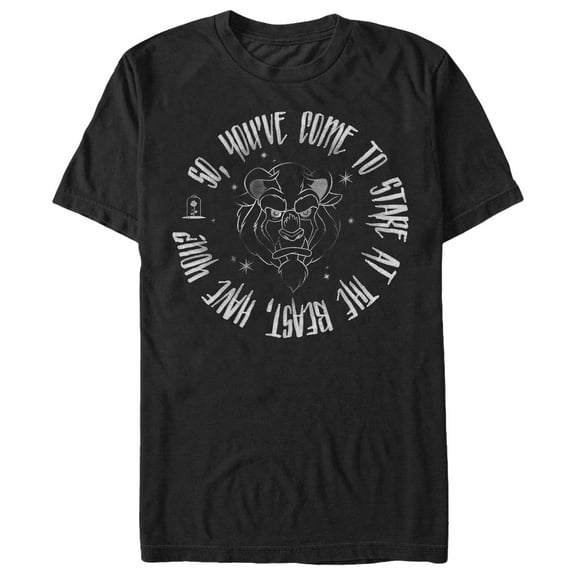 Men's Beauty and the Beast Stare  Graphic Tee Black 2X Large