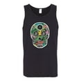 thumbnail image 2 of Day Of The Dead Calavera Skull Colorful Trippy | Mens Pop Culture Graphic Tank Top, Black, 3XL, 2 of 4