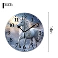 thumbnail image 2 of 14 Inch Wall Clock Battery Operated Silent Clock Decorative for Office, Kitchen, Outdoor, Living Room，Fantasy Sparkling Unicorn Starry Night forest Exquisite, 2 of 4