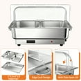 thumbnail image 3 of COZONY 9QT Electric Chafing Dish, Full Size Buffet Food Warmer w/ Adjustable Temperature Roll Top, 3 of 9