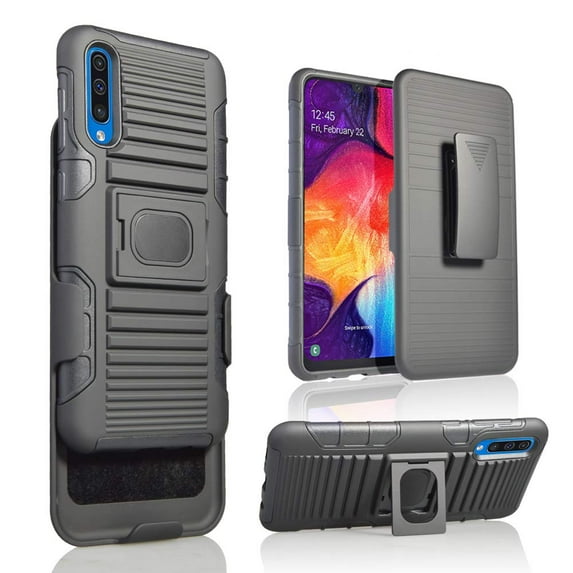 Compatible for Samsung Galaxy A7 (2018) (SM-A750GN/DS) Case, SOGA Belt Clip Holster Defender Rugged Shock Proof Armor Heavy Protection Phone Cover w/Magnetic Mount Plate (Black)