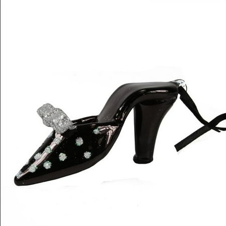 Polka Dot Heels Shoes - The Holiday Aisle Iridescent Glitter Polka Dotted High Heel Shoe Hanging Figurine