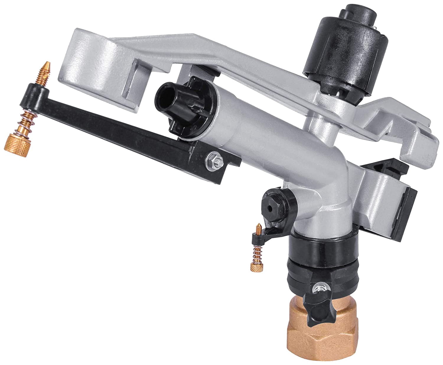 RK-57 1-1/4" FNPT Impact Mini-Gun Sprinkler with Nozzle Set 10 mm, 12 mm, 14 mm x 4 mm, Aluminum