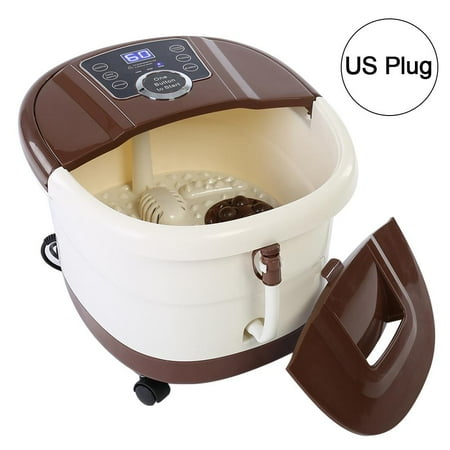 Oval Soaker Acrylic Tub Sonew Portable Foot Spa Bath Massager Bubble Heat Soaker Vibration Pedicure Soak Tub US Plug 110V, Pedicure Tub,Foot Spa Tub ()