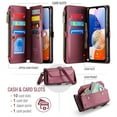 thumbnail image 2 of ShieldFlex For Galaxy A56 5G Case Wallet with RFID Blocking Card Holder for Women and Men, PU Leather Magnetic Snap Flip Zipper Strap Wallet Phone Case for Samsung Galaxy A56 5G, Winered, 2 of 8