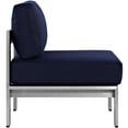 thumbnail image 4 of Modern Contemporary Urban Design Outdoor Patio Balcony Three PCS Sectional Sofa Set, Navy Blue, Aluminum, 4 of 6