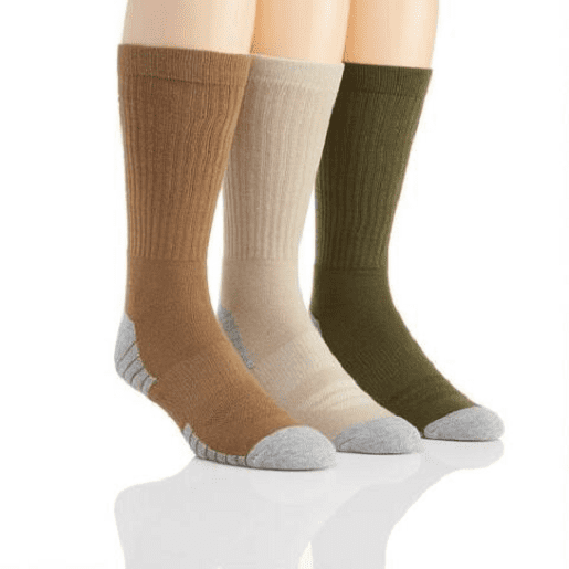 Under Armour 730-U3275P3-961 Men's Coyote Heatgear Tech Crew Sock Size 10-13