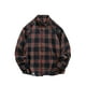 thumbnail image 1 of Blusa y camisa de manga larga con cuello vuelto para hombre, blusa informal a cuadros con botones y cuello vuelto, blusa de manga larga para hombre, 1 of 3