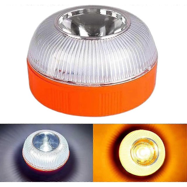 Emergency Lamp V16 Emergency Light Standalone Led Warning Lights Usb Rechargeable W/Magnetic Base, Yellow White Road Fault Warning Light Used For Car