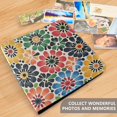 thumbnail image 4 of FORMRS 3 Ring Photo Album 4"x6" Self Adhesive Large Capacity PU Leather Cover, Dark Floral, 4 of 8