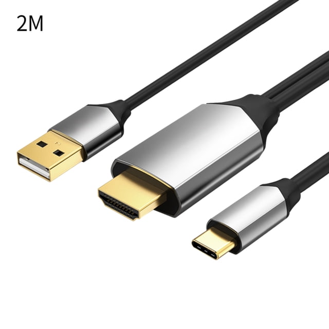 Cable compatible con HDMI Cable de pantalla de teléfono inteligente 4K HD Proyección de TV Línea de PVC para tipo C, 2 m Kearding EL001457-03B