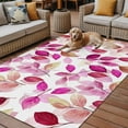thumbnail image 2 of Fsddascl Red Pink Leaves Outdoor Rug for Patio/Deck/Porch, Non-Slip Large Area Rug 5 x 8 Ft, Summer Botanical Pastoral Plants Indoor Outdoor Rugs Washable Area Rugs, Reversible Camping Rug Carpet, 2 of 5
