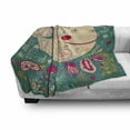 thumbnail image 3 of Whale Soft Flannel Fleece Blanket, Happy Giant Sea Ocean Creature Whale with Flower Blooms Tulips Leaves Design Artwork, Cozy Plush for Indoor and Outdoor Use, 50" x 70", Multicolor, by Ambesonne, 3 of 6