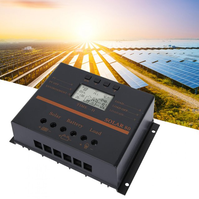 Noref Contrôleur de Charge Solaire 12v 24V Auto 80A PWM Régulateur de Charge Solaire Panneau Solaire Régulateur de Charge LCD Affichage Solaire80, Contrôleur de Charge Solaire PWM