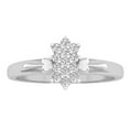 thumbnail image 2 of Dazzlingrock Collection Round White Diamond Cluster Engagement Promise Ring for Women (0.15 ctw, Color I-J, Clarity I1-I2) in 18K White Gold, Size 5, 2 of 6