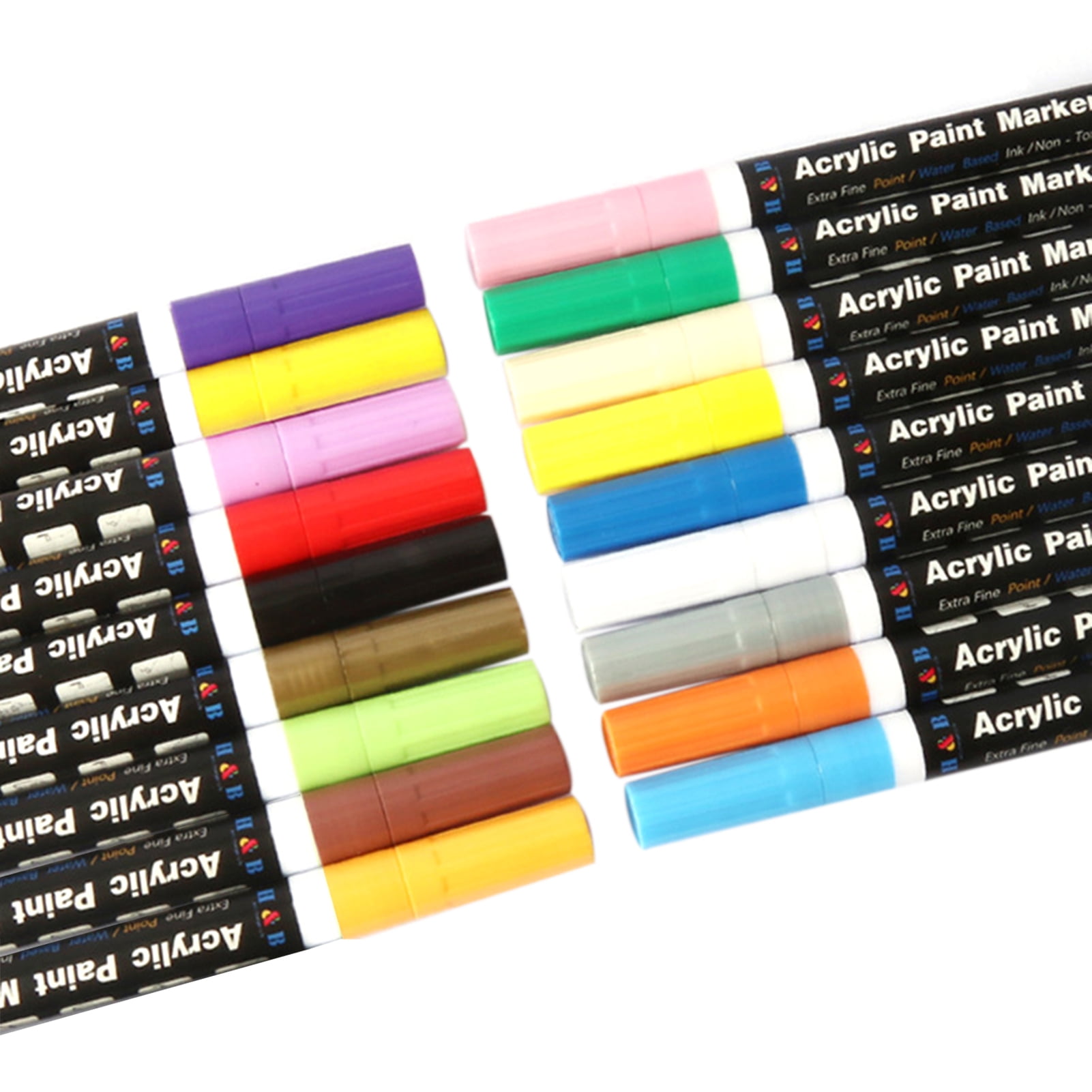 H & B 24 Acrylic Paint Markers Acrylic Markers – H&B