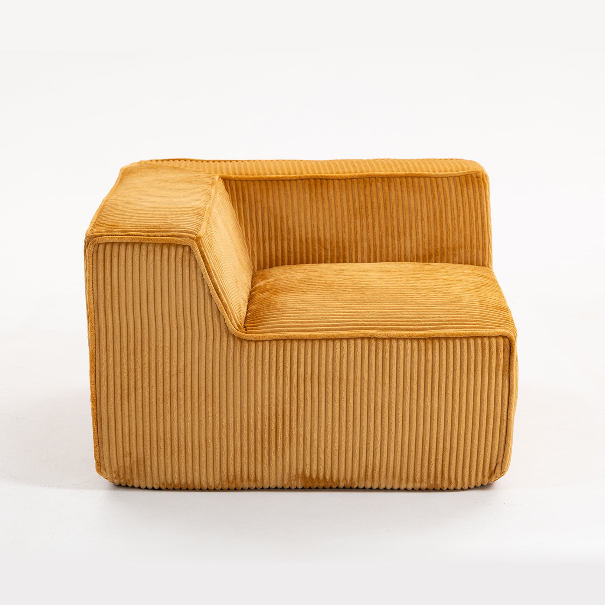 Demi Bonn 111" Modular Sectional Sofa Couchesk, Corduroy 3 Seat Couch Memory Foam Couches for Living Room, Cloud Couch, Orange