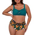thumbnail image 1 of Womens Swimsuits Summer Spring Vacation Bikini Split Chest with Round Beads Plus Size Tankini Swimwear Green, 1 of 4
