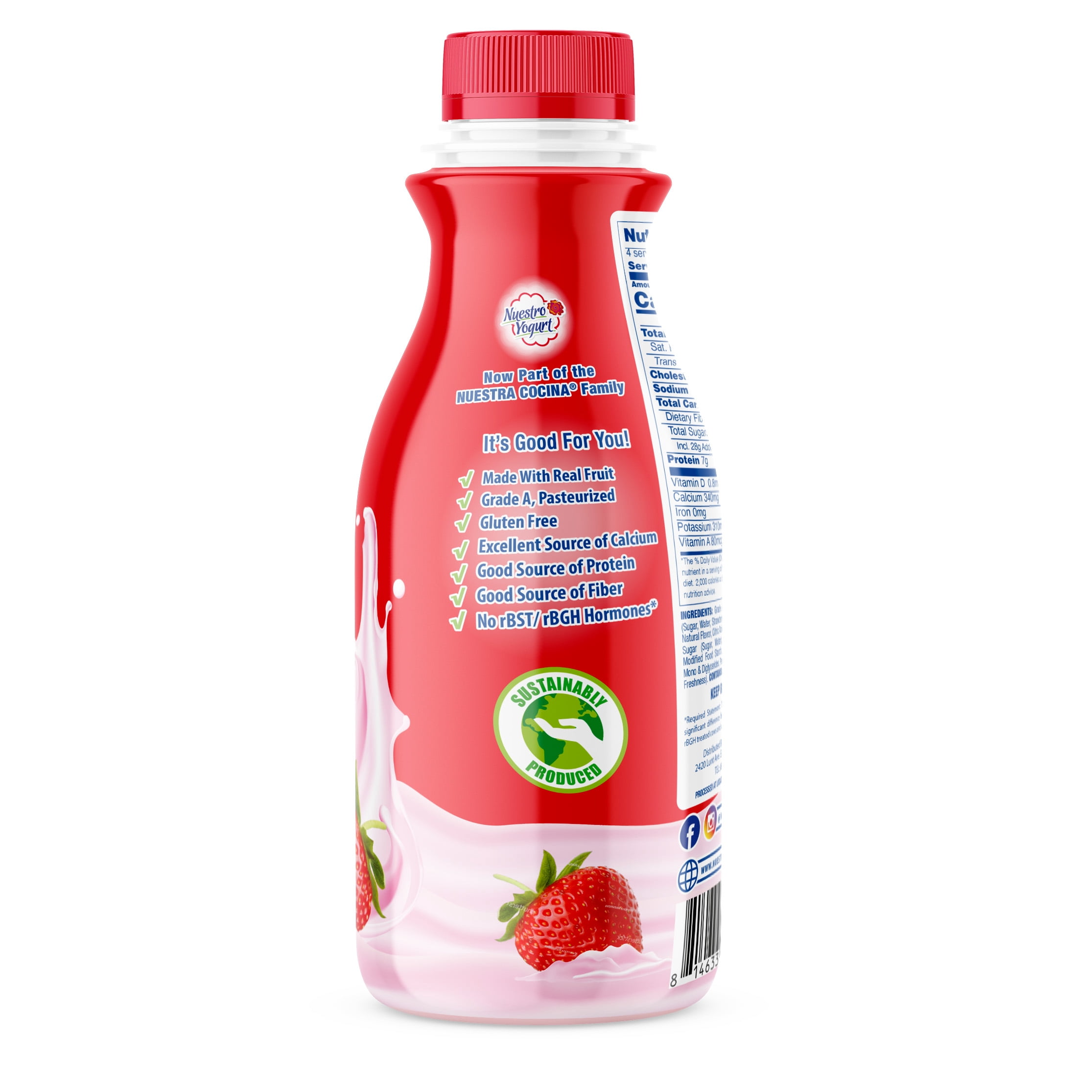 Nuestra Cocina Yogurt Smoothie Strawberry/Banana 32 oz