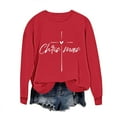 thumbnail image 2 of SYMOID Womens Red Christmas Festive Cross Heart Graphic Sweatshirt - 100% Polyester Loose Fit Round Neck Long Sleeve Religious Casual Pullover,Size XL, 2 of 5