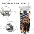 thumbnail image 4 of Papa Bear Insulated Vacuum Tumbler with Lid, Father''s Day Birthday Gifts for Dad Men Grandpa, 4th of July American Flag Funny Stainless Steel Double Wall Cup, 20 oz Travel Detachable Straw Mug, 4 of 6