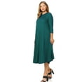 thumbnail image 3 of Pastel by Vivienne Women's Swing Midi Dress Plus Size Teal XXX-Large, 3 of 4