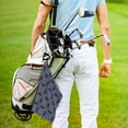 thumbnail image 5 of Lsque Geometry Flower Premium Golf Towel - Ultra Absorbent and Quick Drying Microfiber Towel with Carabiner - Gift for Men -24" X 16", 5 of 8
