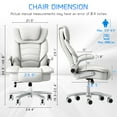thumbnail image 5 of HomeZeer Big and Tall Office Chair 400lbs, High Back Leather Executive Office Chair with Adjustable Armrest, Modern Ergonomic Office Chair with Wide Seat and Lumbar Support, White, 5 of 12