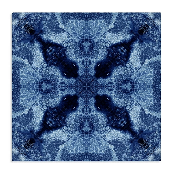 Stupell Industries Blue Mosaic Motif Abstract Painting Wrapped Canvas Art Print Wall Art, 17 x 17