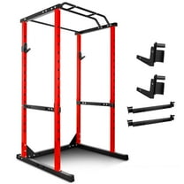 Red Power Cage, 2”x2”Frame Power Rack, Home Gym Squat Rack with Protection Frame for Home Workout, Gym Session, Fitness Goal
