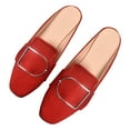 thumbnail image 2 of NOKIO Buckle Flats Comfortable Slip on Women Mules Flats Shoes Backless Loafers Women's Spring And Autumn New Flat Square Head Casual Shoes Women'S Flat Mules, 2 of 7