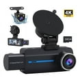 thumbnail image 1 of 3 Canales Dash Cam, Parte Delantera Trasera 4K/2.5K+1440P 3.16" Full HD con Wi-Fi y Tarjeta de 64GB Grabadora de Tablero de Automóvil Pantalla IPS, Visión Nocturna Gran Angular, Sensor G, Estacionamiento las 24 Horas, Grabación en Bucle, 1 of 7