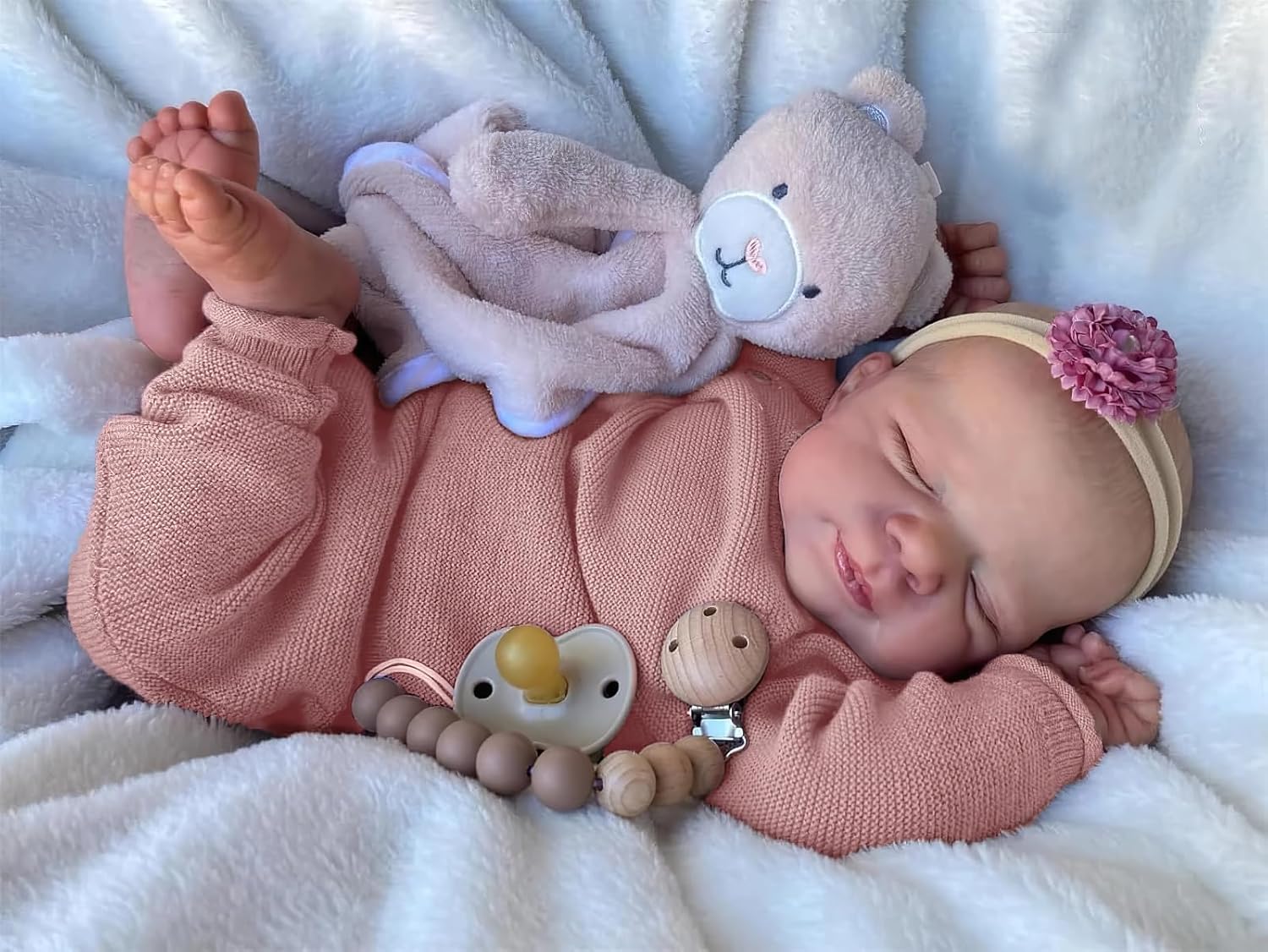 19 Inch Realistic Baby Doll Sleeping Lifelike Cuddly Cloth Body Gift Set Reborn Baby Dolls Newborn Girl Doll That Look Real and Feel Real