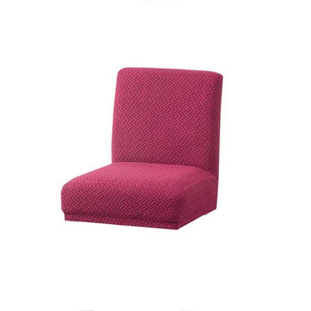 Juego de cojines para silla de color sólido para el hogar, elásticos, universales, de vellón más gruesos Rosa roja