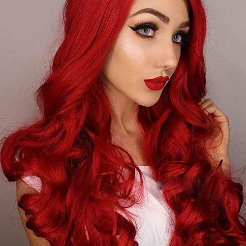 Imstyle Ariel Red Lace Front Wigs Long Wavy Synthetic Wig For