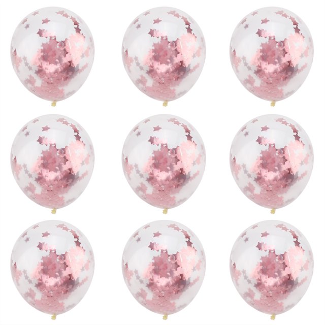 Globos de Confeti de Látex 12 Pulgadas Zhivalor Decoración Fiesta Cumpleaños Boda Estrella de Oro Rosa