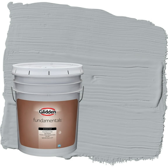 Glidden Fundamentals Stargazer / Gray Semi-Gloss Exterior Paint, 5 Gallon