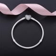 thumbnail image 4 of Pulsera fina de plata de ley 100% 925 para mujer, brazalete con cierre de corazón, cadena de serpiente, compatible con pulsera de cuentas, joyería, gran oferta, 4 of 4