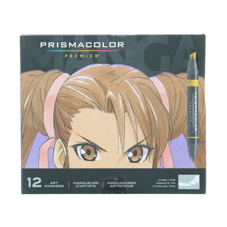 Prismacolor Premier Double-Ended Art Marker, Chisel-Fine Double-Ended Marker Set Manga Colors