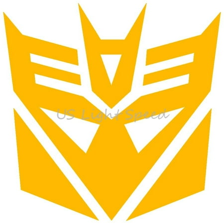 Car Hood Decals - 2x GOLD Transformers Decepticon Vinyl Decal Sticker Car Hood Window Laptop ipad