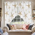 thumbnail image 2 of Coastal Starfish Swag Curtains Valance For Kitchen Windows, Summer Beach Nautical Ocean Sea Wide Rod Pocket Curtain Drapes, Bathroom Cafe Living Room Light Filtering Drapery Panels, 72"W x 36"H, 2 of 9