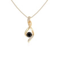 Natural Black Onyx with Moissanite Infinity Design Pendant Necklaces for Women in 18K Yellow Gold Vermeil,July Birthstone Jewelry Gifts for Her Birthday,Anniversary,Mothers Day,Christmas,Valentines